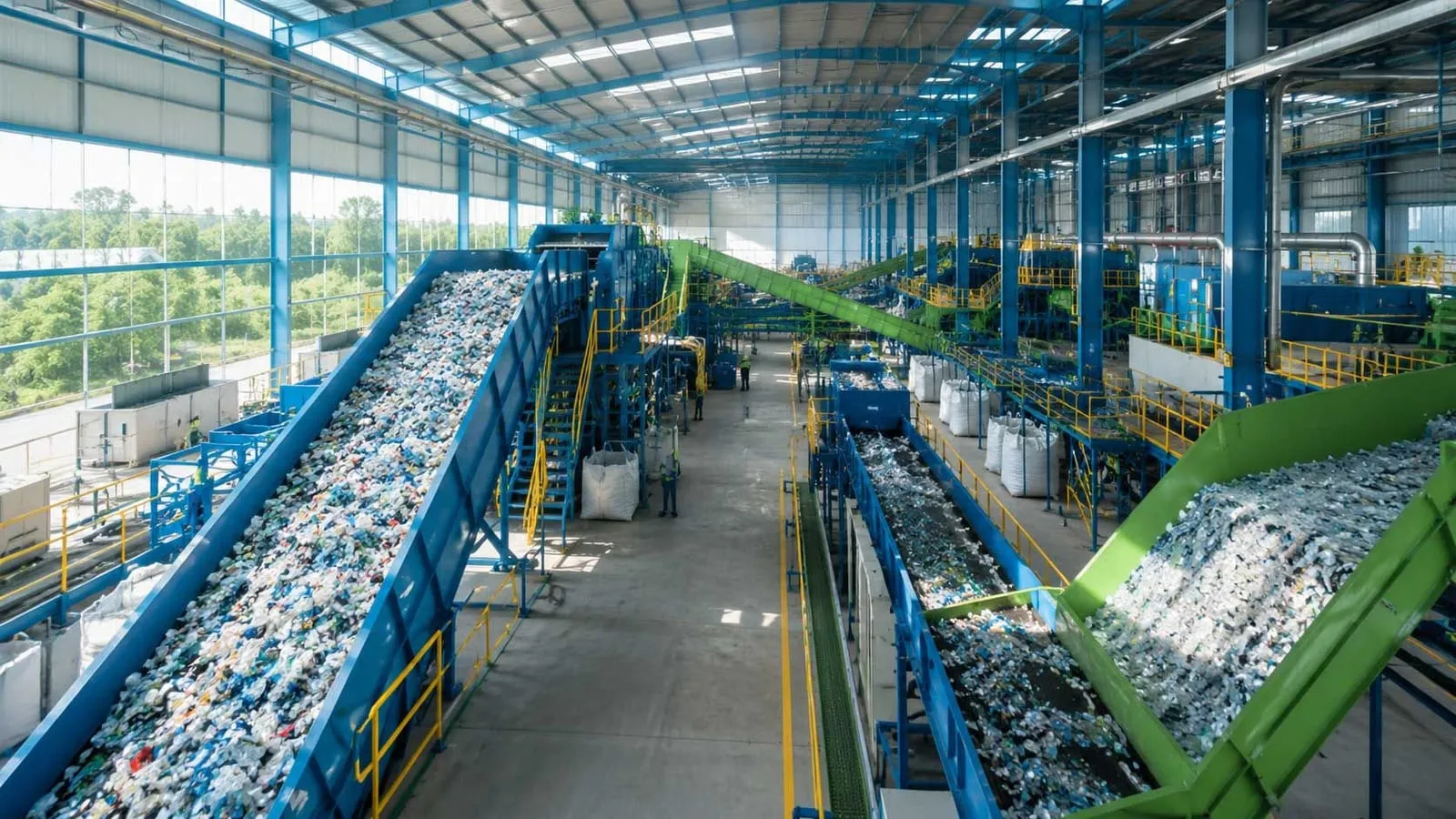 Planta de reciclaje PET en Venezuela procesando residuos plásticos en productos terminados
